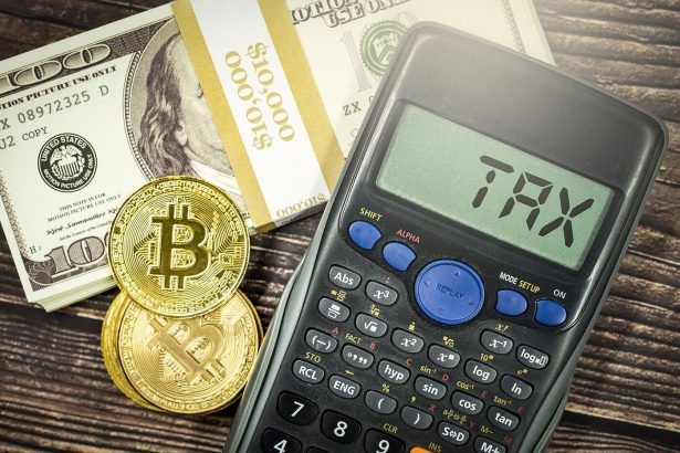 Tax documents and a calculator