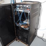 network cables connected in high speed server room