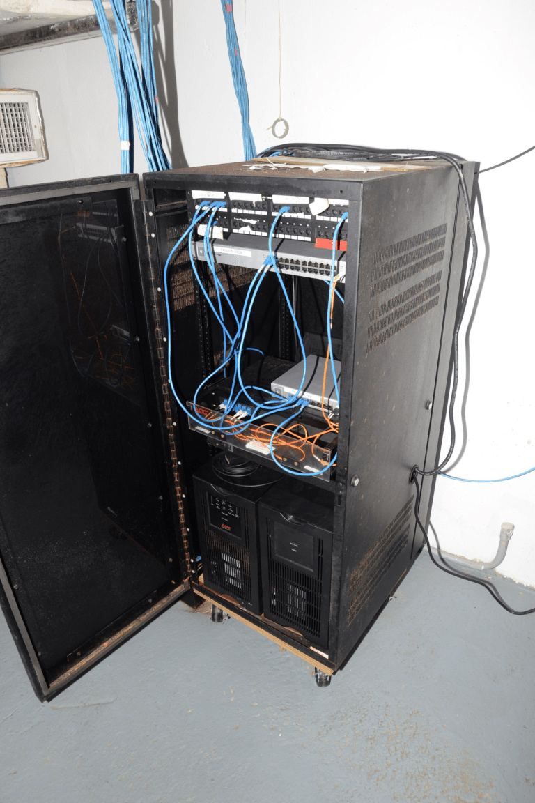 network cables connected in high speed server room
