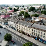 An aerial view of a suburban neighbourhood of family homes
